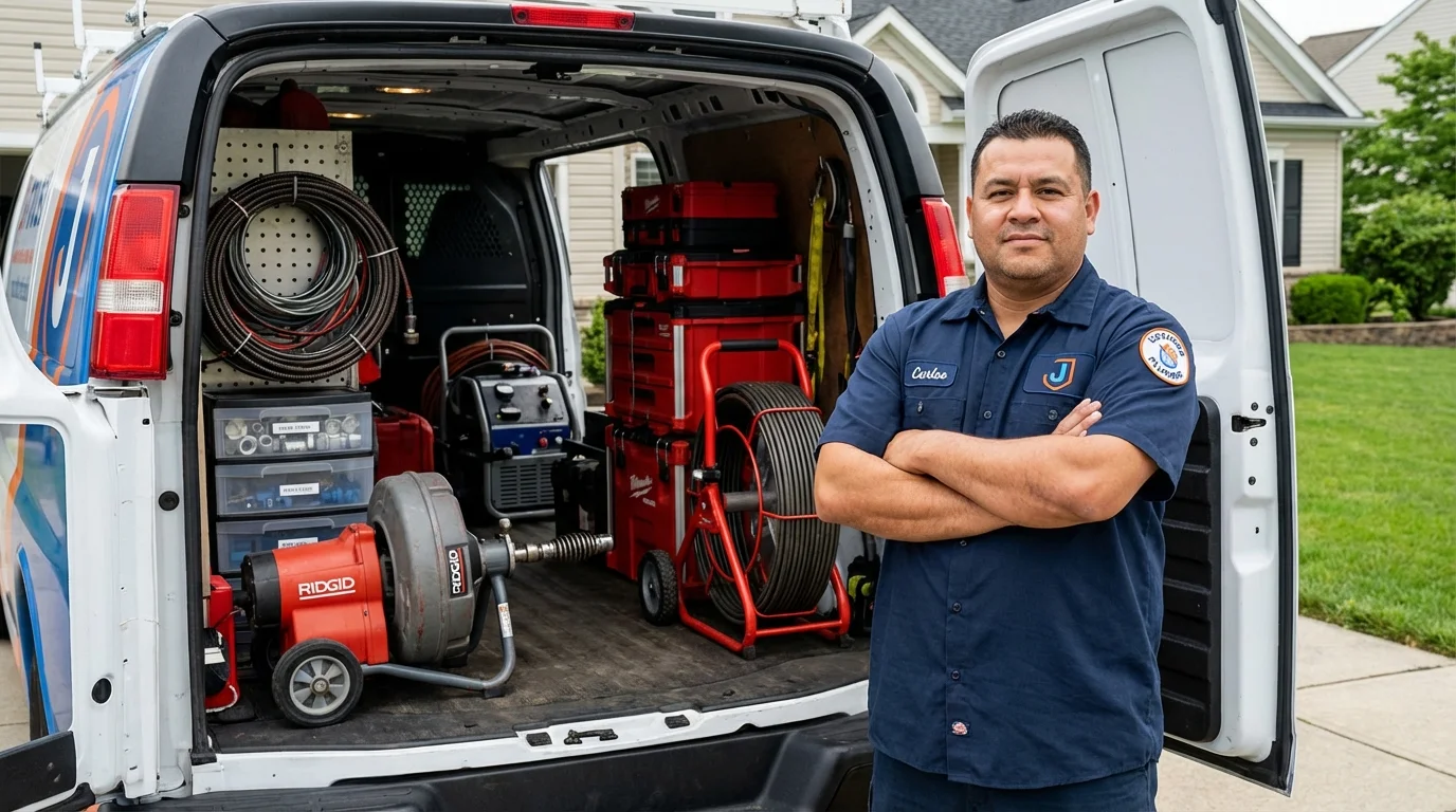 Professional drain cleaning equipment and Johns Plumbing LLC plumber in Whitefish