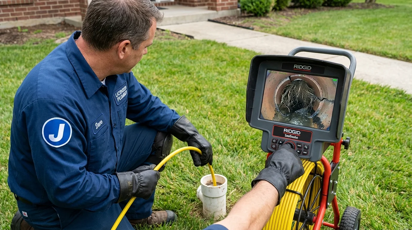Sewer camera inspection being performed by Johns Plumbing LLC in Whitefish
