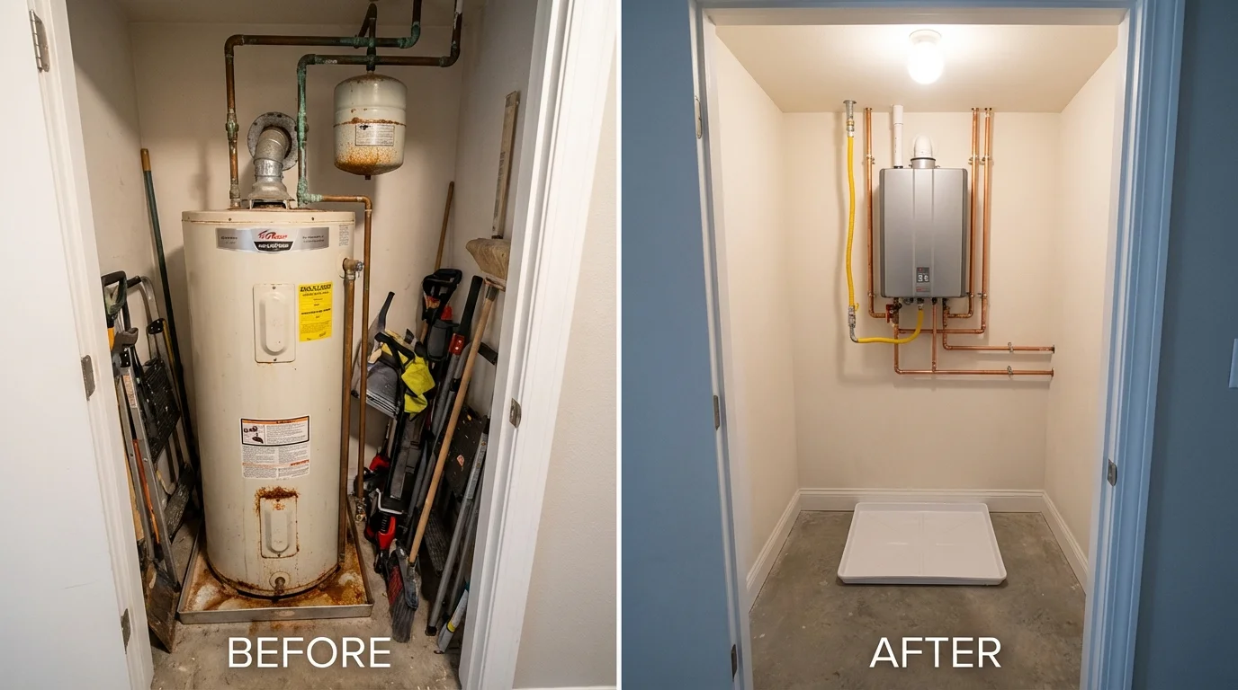 Tank water heater versus wall-mounted tankless unit comparison for Whitefish, MT homeowners